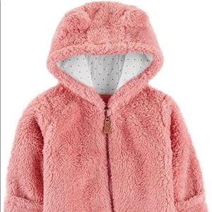 Carter’s Pink Sherpa Pram/Jumpsuit; baby girl size